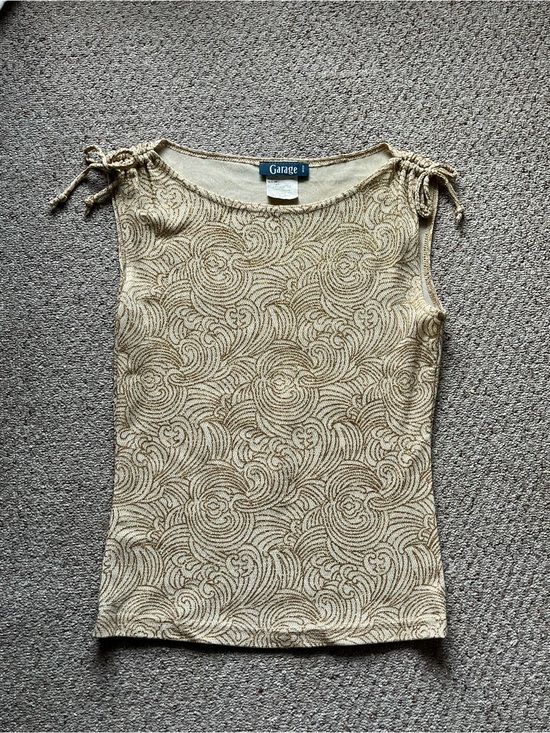 Garage Tops - Garage Women's gold Patterned Tie-Shoulder Tank Top